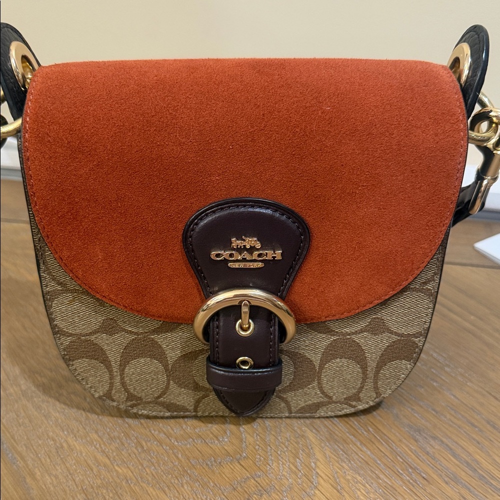 Vintage Coach Soho Signature Canvas & Suede Buckle Flap Crossbody Y2K - Picture 10 of 10